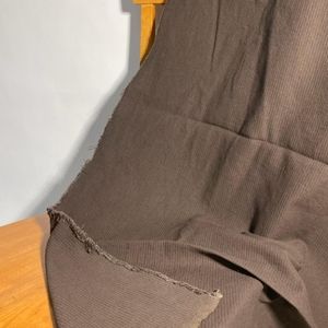 Chocolate Brown Fabric Remnant, Ribbed Cotton
